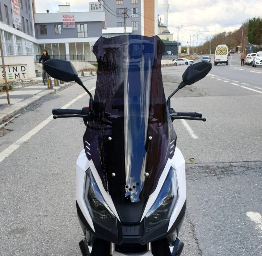 MOTOCAM Volta Apec Apx7 Ön Cam 2025-2026 Model 68cm Siyah Renkli 4mm ORTA BOYLU