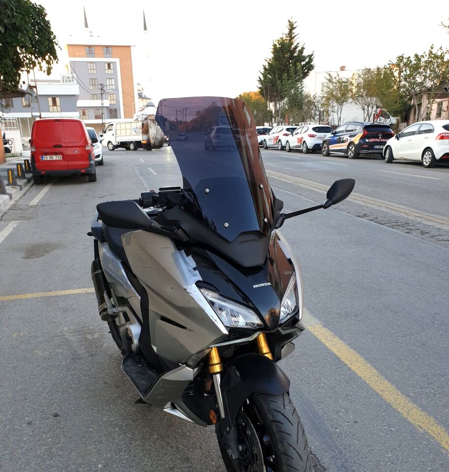 MOTOCAM Honda Forza NSS 750 Ön Cam 2021-2023 Model 60cm Siyah Renkli 4mm