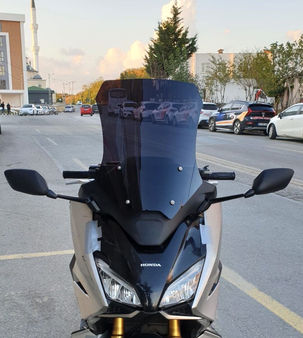 MOTOCAM Honda Forza NSS 750 Ön Cam 2021-2023 Model 60cm Siyah Renkli 4mm