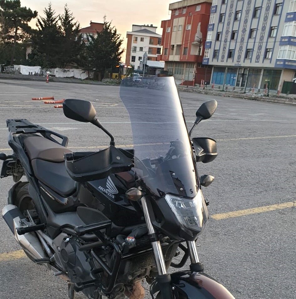 MOTOCAM Honda NC 700 750 S Ön Cam 2012-2020 Model 50cm Füme Renkli 4mm ORTA BOYLU