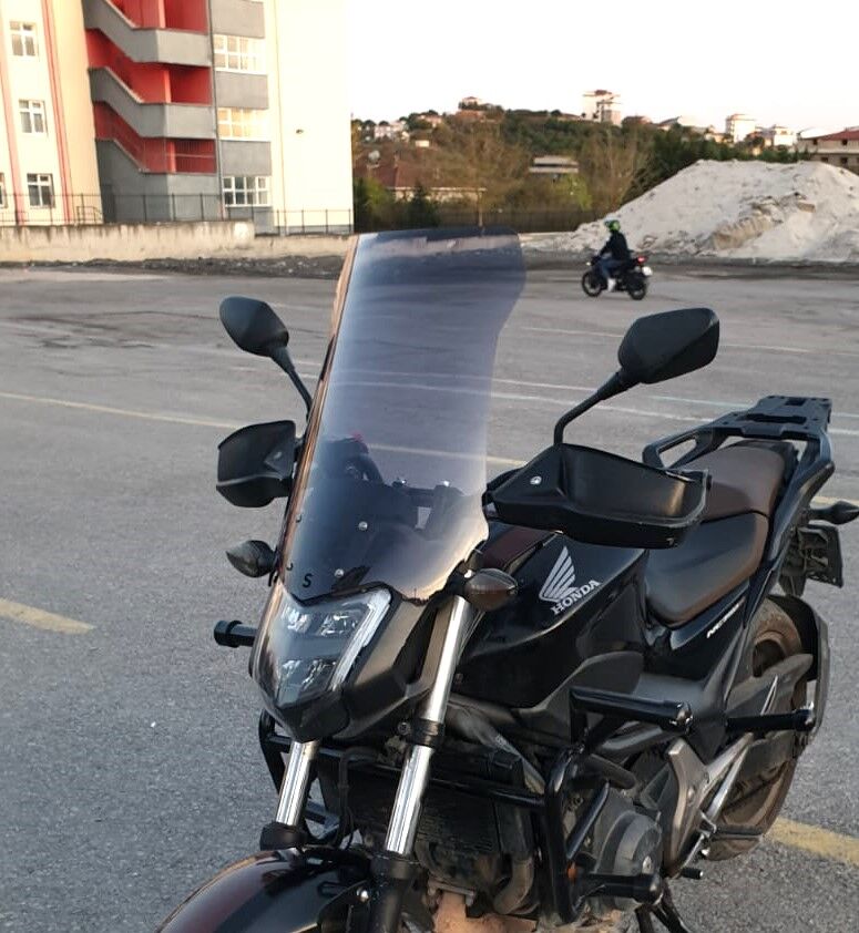 MOTOCAM Honda NC 700 750 S Ön Cam 2012-2020 Model 50cm Füme Renkli 4mm ORTA BOYLU