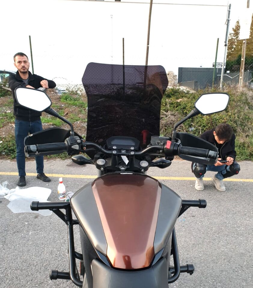 MOTOCAM Honda NC 700 750 S Ön Cam 2012-2020 Model 50cm Siyah Renkli 4mm ORTA BOYLU CAM