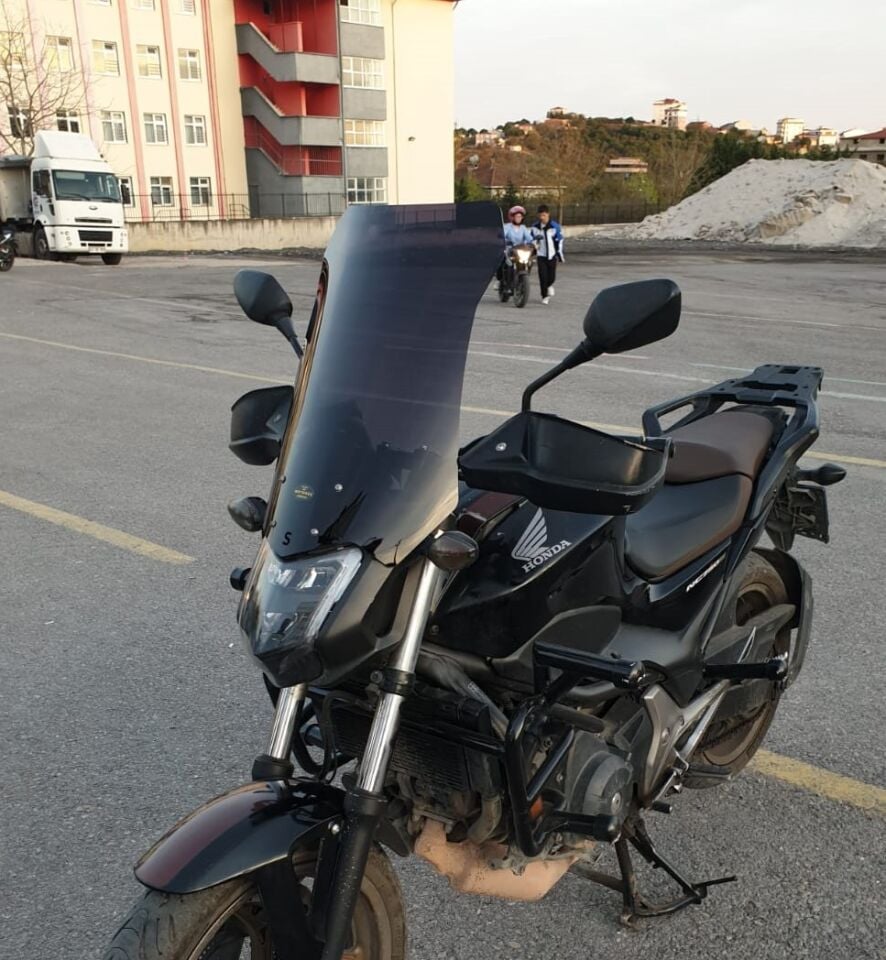 MOTOCAM Honda NC 700 750 S Ön Cam 2012-2020 Model 50cm Siyah Renkli 4mm ORTA BOYLU CAM