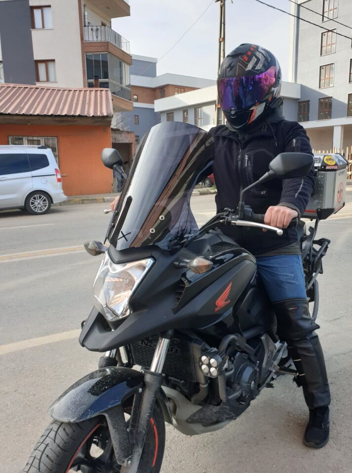 MOTOCAM Honda NC 700 750 X Ön Cam 2012-2015 Model 50cm Siyah Renkli 4mm ORTA BOYLU