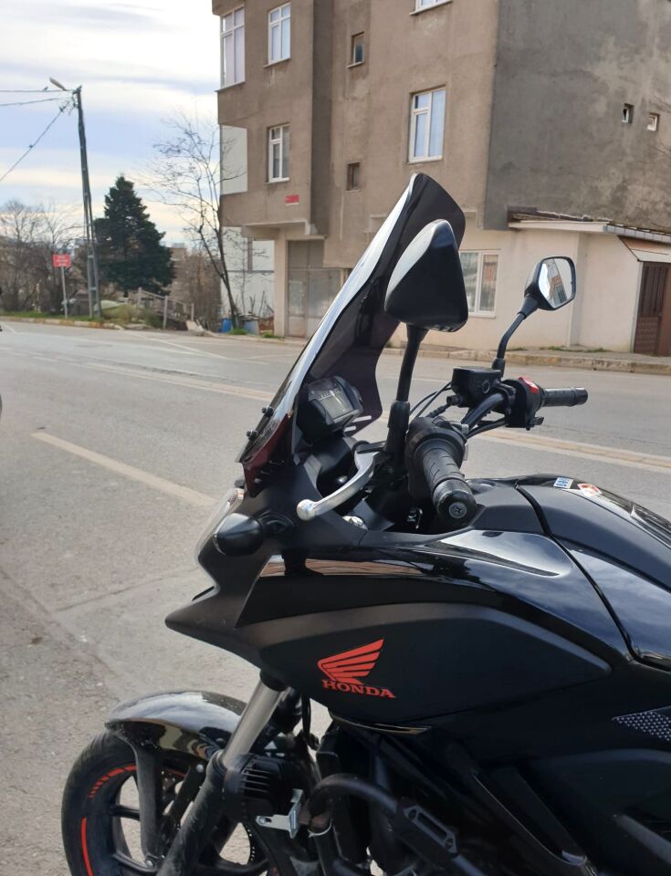 MOTOCAM Honda NC 700 750 X Ön Cam 2012-2015 Model 50cm Siyah Renkli 4mm ORTA BOYLU