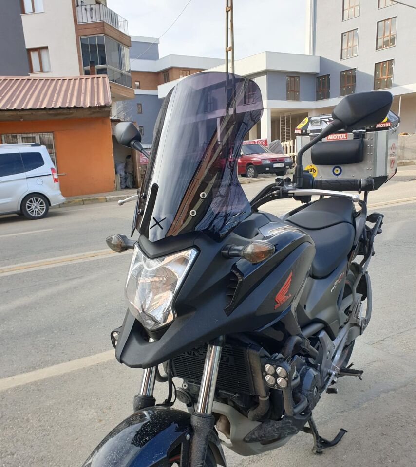 MOTOCAM Honda NC 700 750 X Ön Cam 2012-2015 Model 50cm Siyah Renkli 4mm ORTA BOYLU