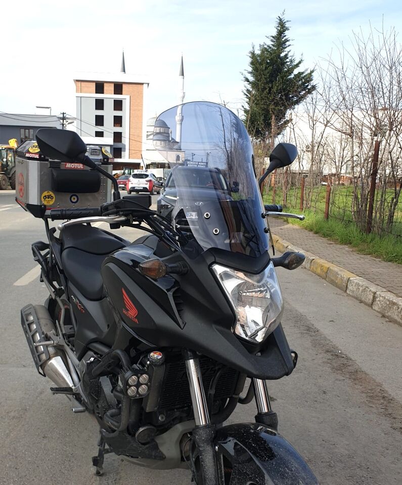 MOTOCAM Honda NC 700 750 X Ön Cam 2012-2015 Model 59cm Füme Renkli 4mm UZUN