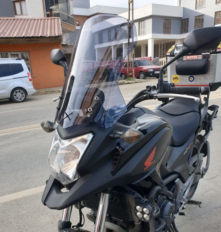 MOTOCAM Honda NC 700 750 X Ön Cam 2012-2015 Model 59cm Füme Renkli 4mm UZUN