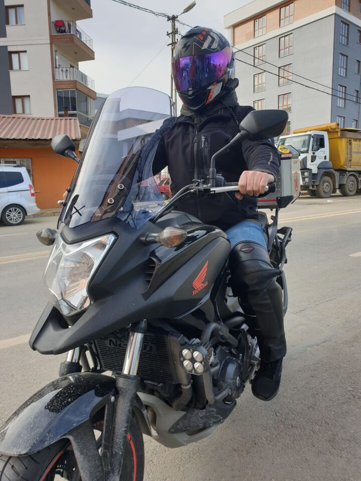 MOTOCAM Honda NC 700 750 X Ön Cam 2012-2015 Model 59cm Füme Renkli 4mm UZUN