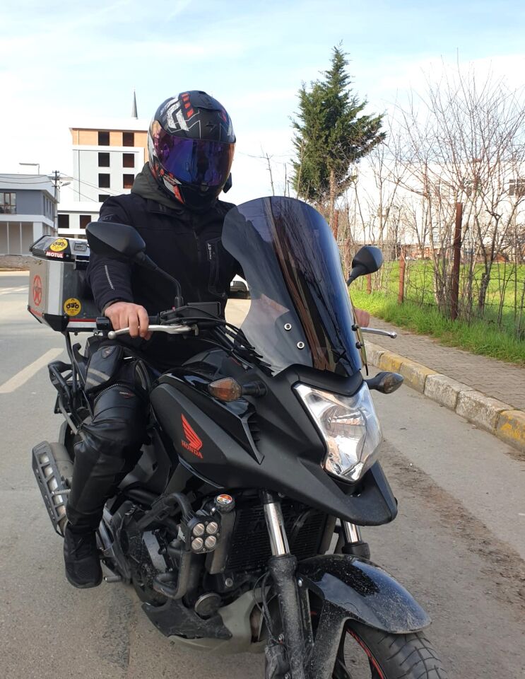 MOTOCAM Honda NC 700 750 X Ön Cam 2012-2015 Model 59cm Siyah Renkli 4mm UZUN