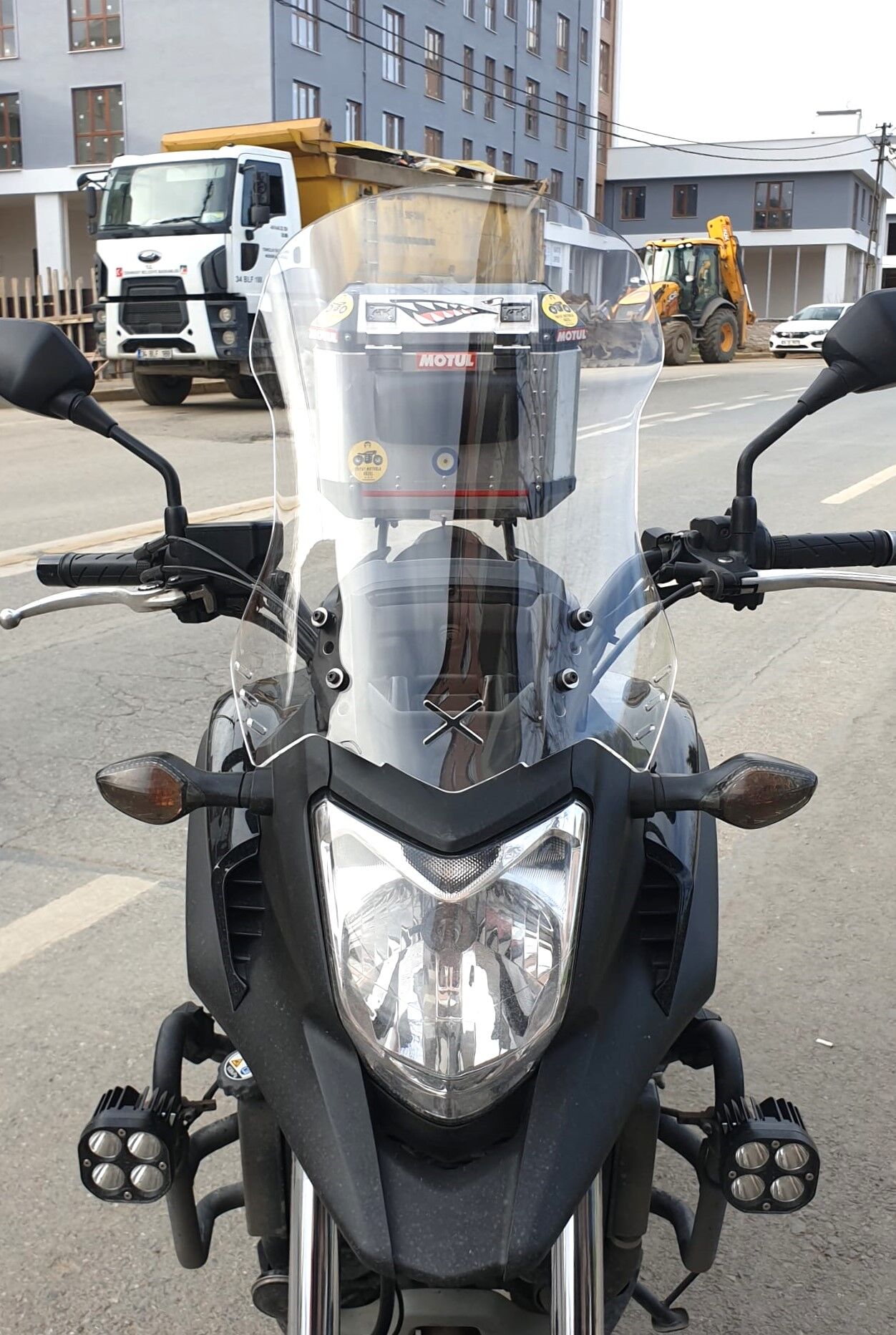 MOTOCAM Honda NC 700 750 X Ön Cam 2012-2015 Model 59cm Şeffaf Renkli 4mm UZUN