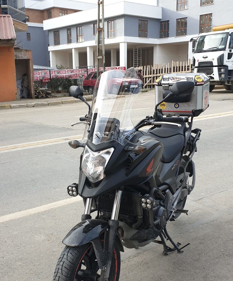 MOTOCAM Honda NC 700 750 X Ön Cam 2012-2015 Model 59cm Şeffaf Renkli 4mm UZUN