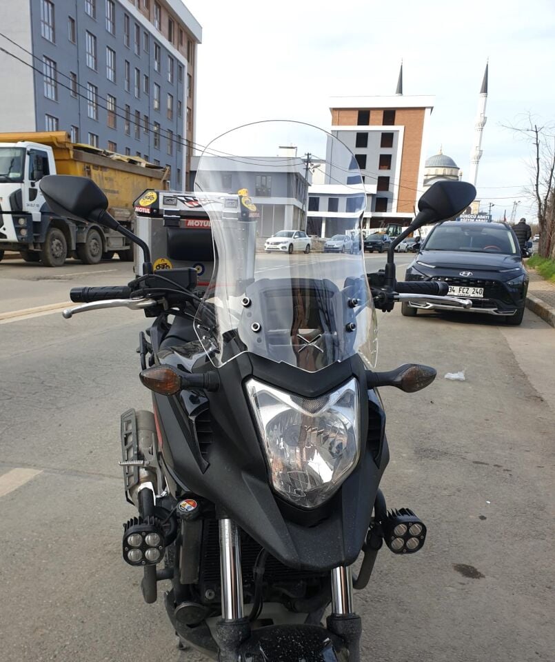 MOTOCAM Honda NC 700 750 X Ön Cam 2012-2015 Model 59cm Şeffaf Renkli 4mm UZUN