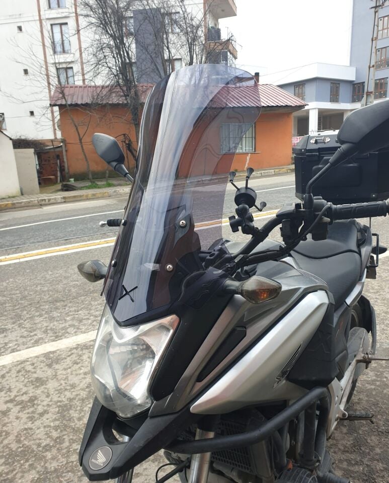 MOTOCAM Honda NC 700 750 X Ön Cam 2016-2020 Model 50cm Füme Renkli 4mm ORTA BOYLU