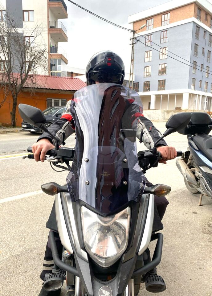 MOTOCAM Honda NC 700 750 X Ön Cam 2016-2020 Model 50cm Füme Renkli 4mm ORTA BOYLU