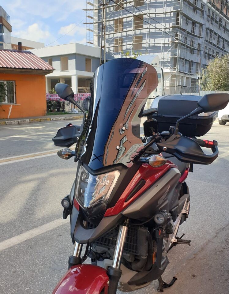 MOTOCAM Honda NC 700 750 X Ön Cam 2016-2020 Model 50cm Siyah Renkli 4mm ORTA BOYLU