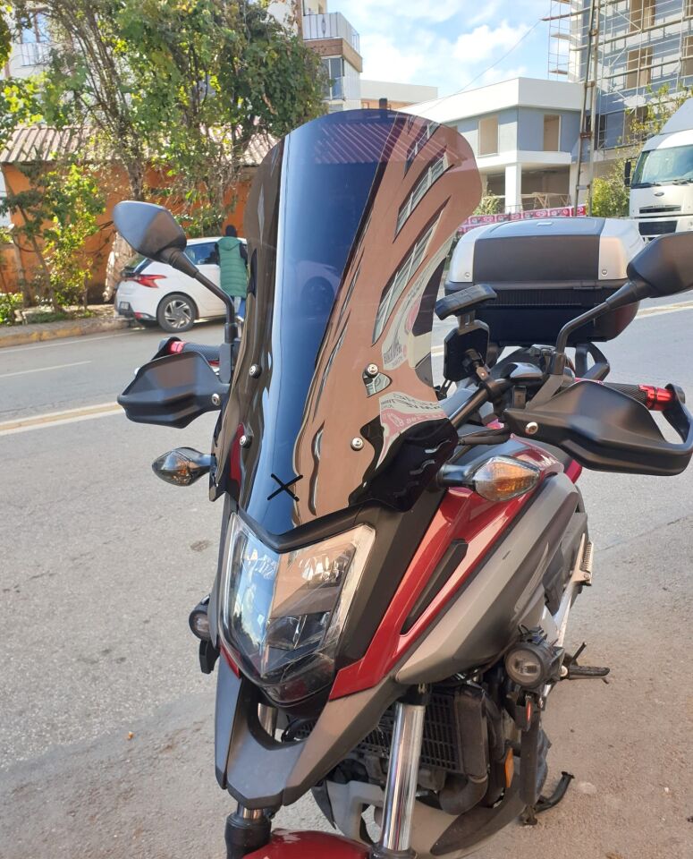 MOTOCAM Honda NC 700 750 X Ön Cam 2016-2020 Model 50cm Siyah Renkli 4mm ORTA BOYLU