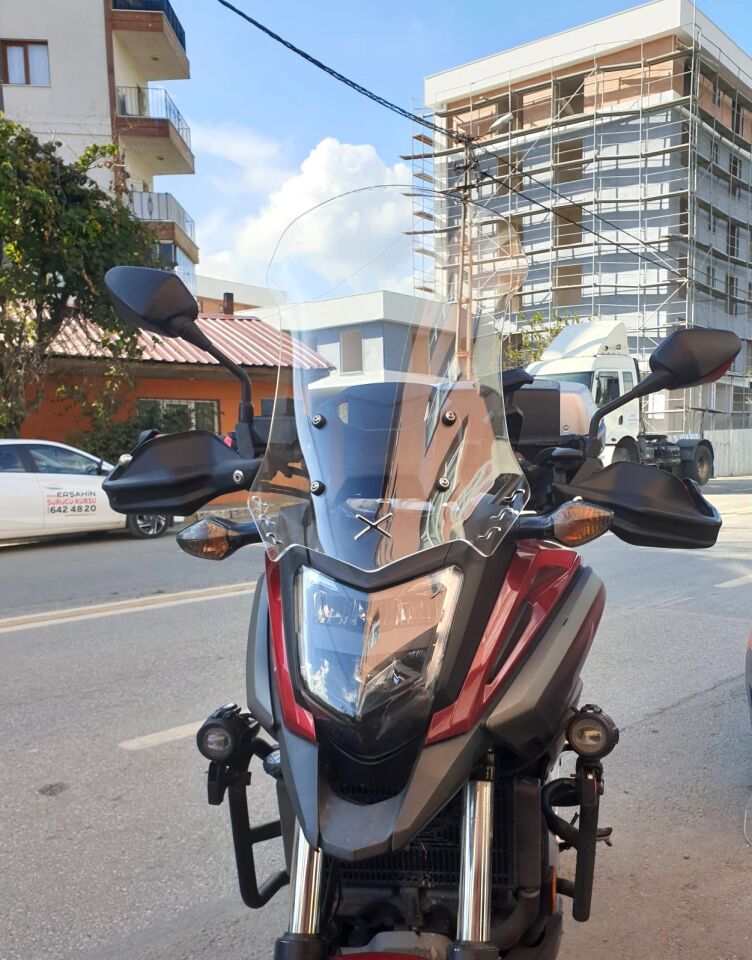 MOTOCAM Honda NC 700 750 X Ön Cam 2016-2020 Model 50cm Şeffaf Renkli 4mm ORTA BOYLU