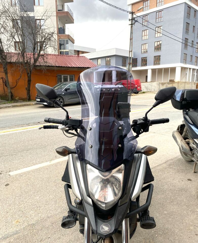 MOTOCAM Honda NC 700 750 X Ön Cam 2016-2020 Model 59cm Füme Renkli 4mm UZUN
