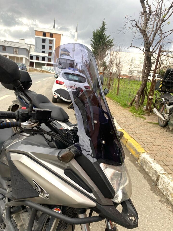 MOTOCAM Honda NC 700 750 X Ön Cam 2016-2020 Model 59cm Füme Renkli 4mm UZUN