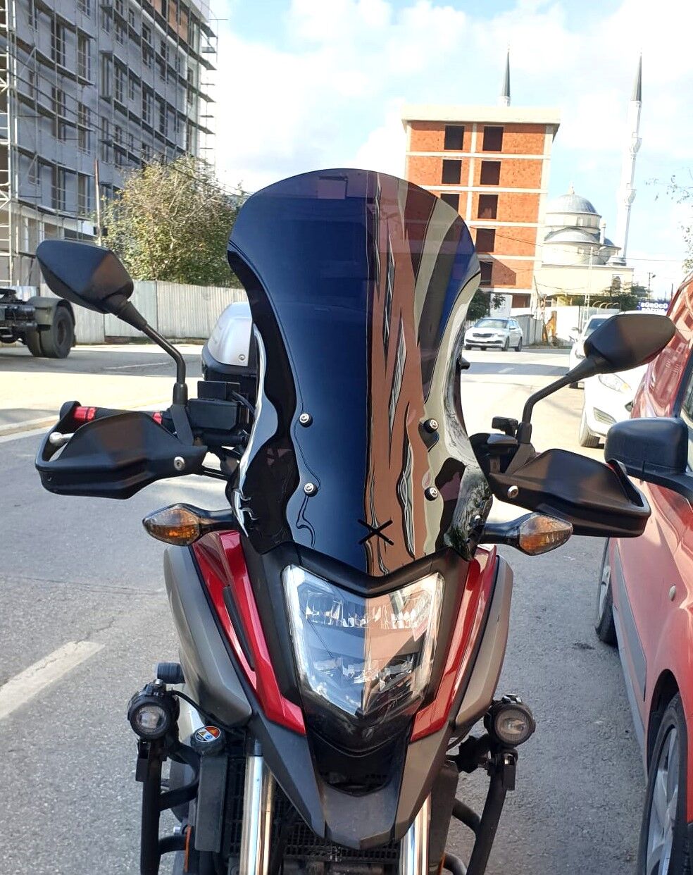 MOTOCAM Honda NC 700 750 X Ön Cam 2016-2020 Model 59cm Siyah Renkli 4mm UZUN