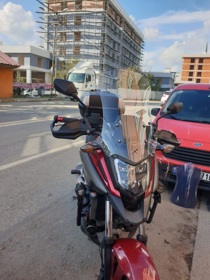 MOTOCAM Honda NC 700 750 X Ön Cam 2016-2020 Model 59cm Şeffaf Renkli 4mm UZUN