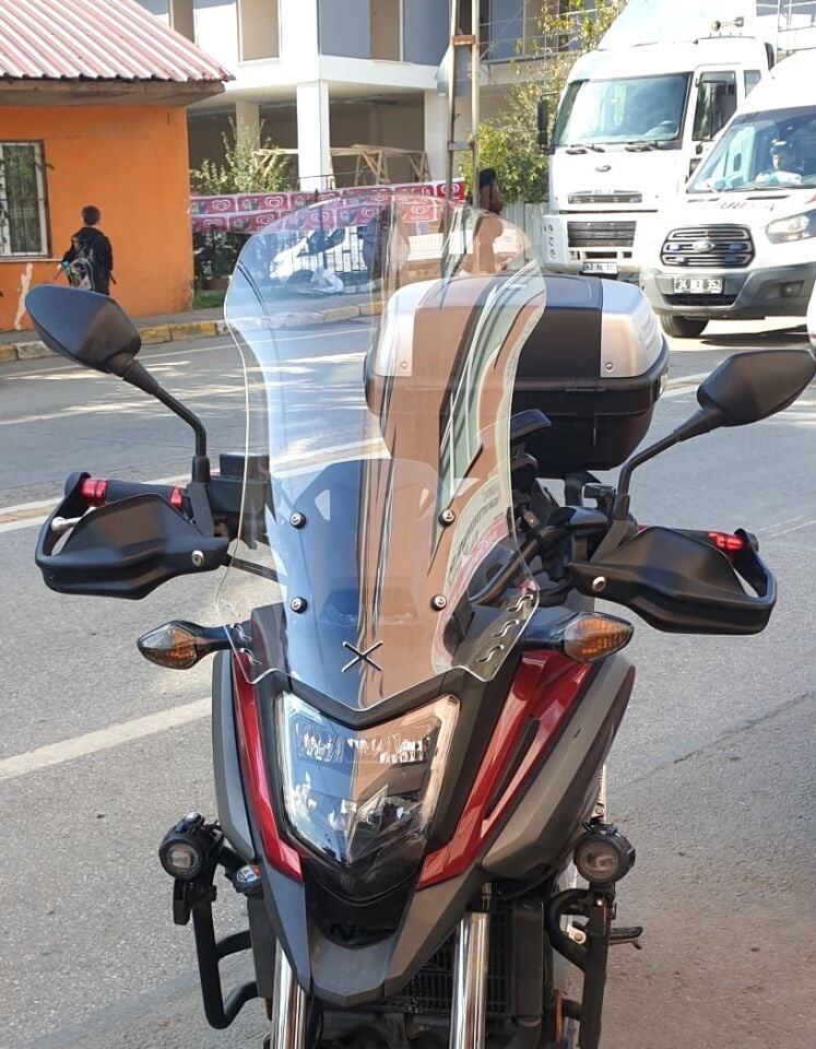 MOTOCAM Honda NC 700 750 X Ön Cam 2016-2020 Model 59cm Şeffaf Renkli 4mm UZUN