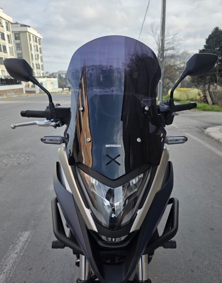 MOTOCAM Honda NC 700 750 X Ön Cam 2021-2024 Model 50cm Siyah Renkli 4mm ORTA BOYLU