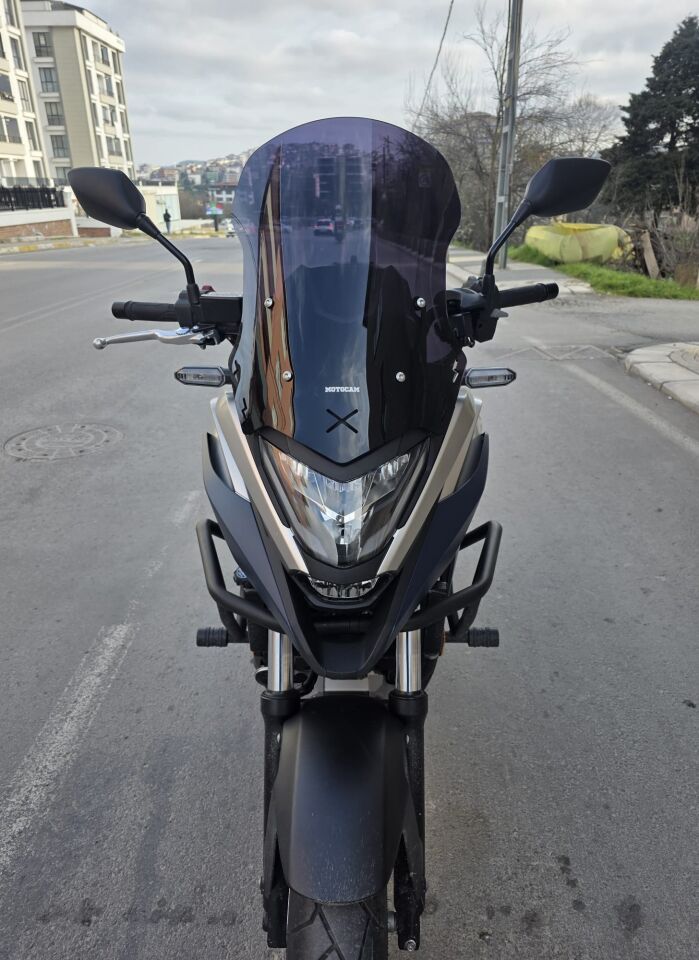 MOTOCAM Honda NC 700 750 X Ön Cam 2021-2024 Model 50cm Siyah Renkli 4mm ORTA BOYLU