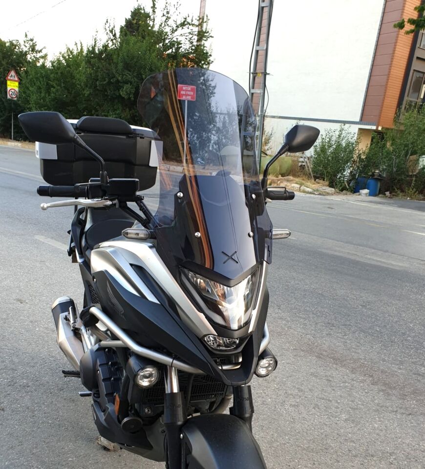 MOTOCAM Honda NC 700 750 X Ön Cam 2021-2024 Model 59cm Füme Renkli 4mm UZUN