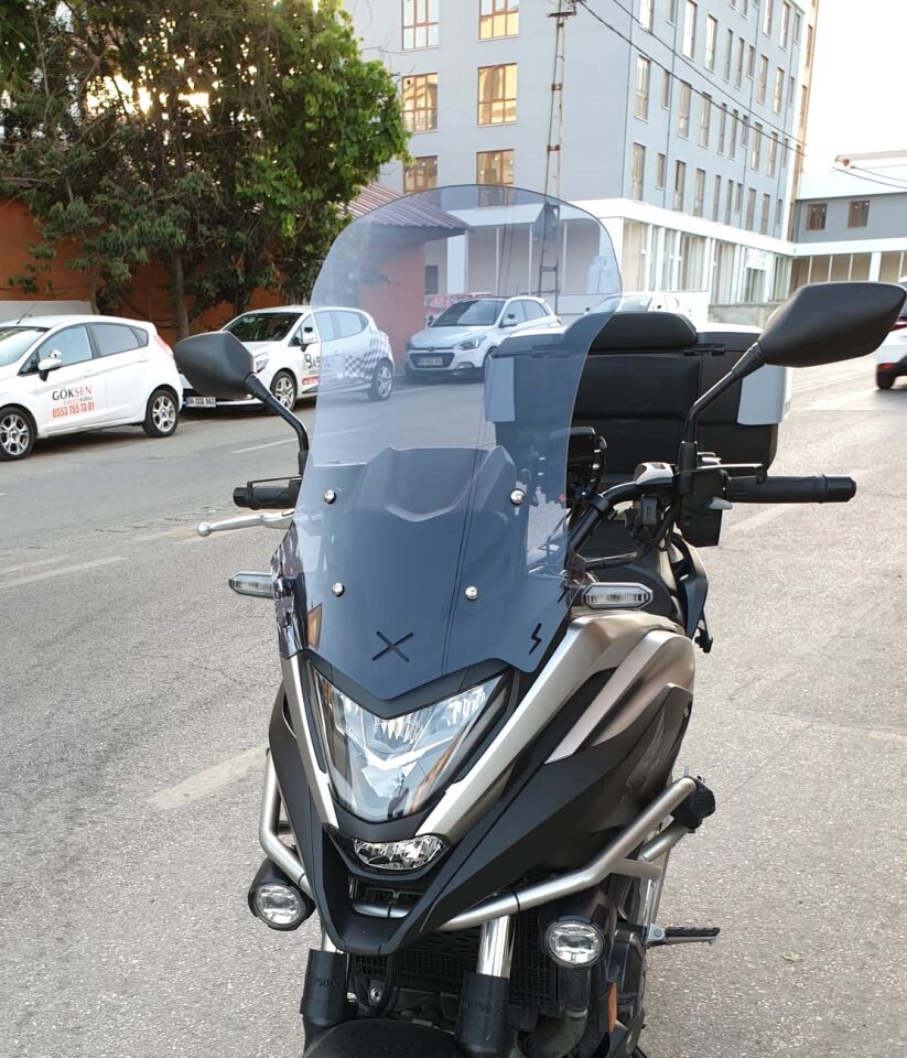 MOTOCAM Honda NC 700 750 X Ön Cam 2021-2024 Model 59cm Füme Renkli 4mm UZUN