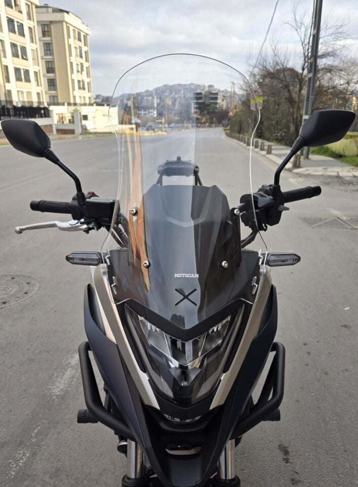 MOTOCAM Honda NC 700 750 X Ön Cam 2021-2024 Model 59cm Şeffaf Renkli 4mm UZUN