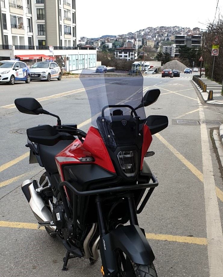MOTOCAM Honda NX 500 Ön Cam 2025-2026 Model 44cm Füme Renkli 4mm UZUN