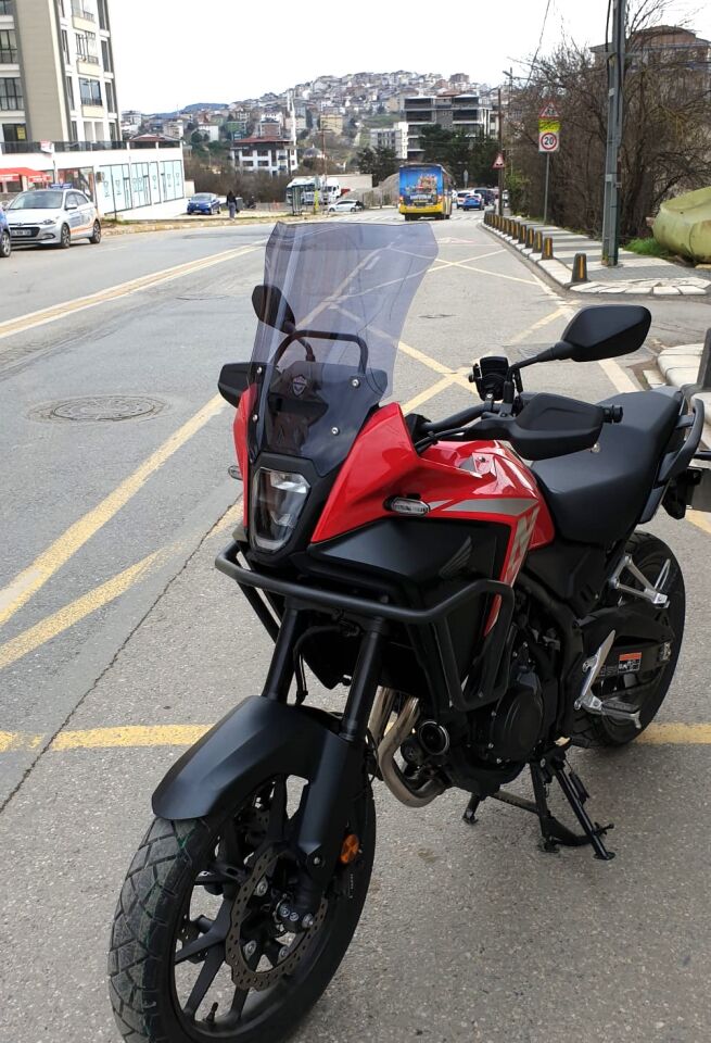 MOTOCAM Honda NX 500 Ön Cam 2025-2026 Model 44cm Füme Renkli 4mm UZUN