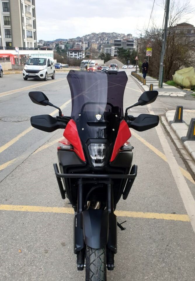 MOTOCAM Honda NX 500 Ön Cam 2025-2026 Model 44cm Siyah Renkli 4mm UZUN