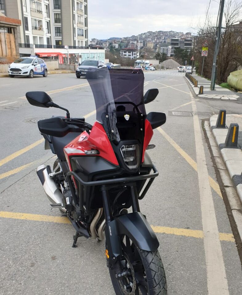 MOTOCAM Honda NX 500 Ön Cam 2025-2026 Model 44cm Siyah Renkli 4mm UZUN