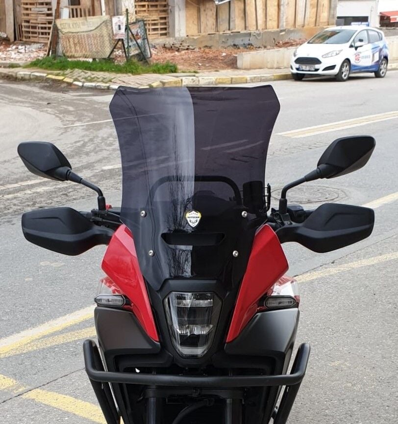 MOTOCAM Honda NX 500 Ön Cam 2025-2026 Model 44cm Siyah Renkli 4mm UZUN