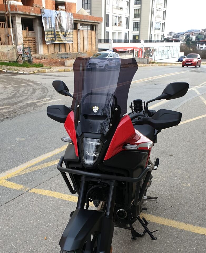 MOTOCAM Honda NX 500 Ön Cam 2025-2026 Model 44cm Siyah Renkli 4mm UZUN