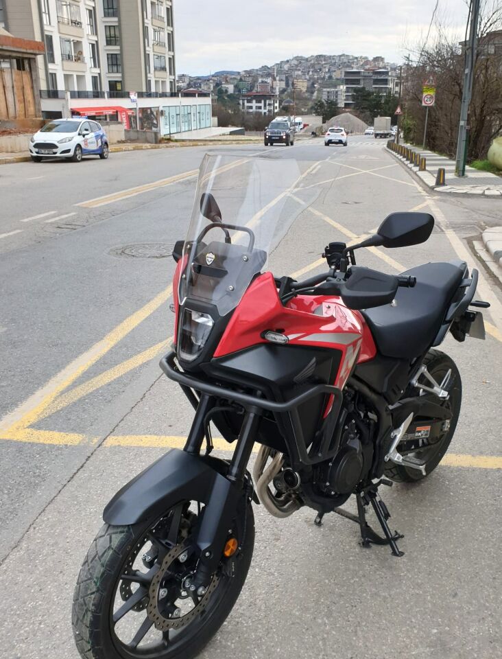 MOTOCAM Honda NX 500 Ön Cam 2025-2026 Model 44cm Şeffaf Renkli 4mm UZUN