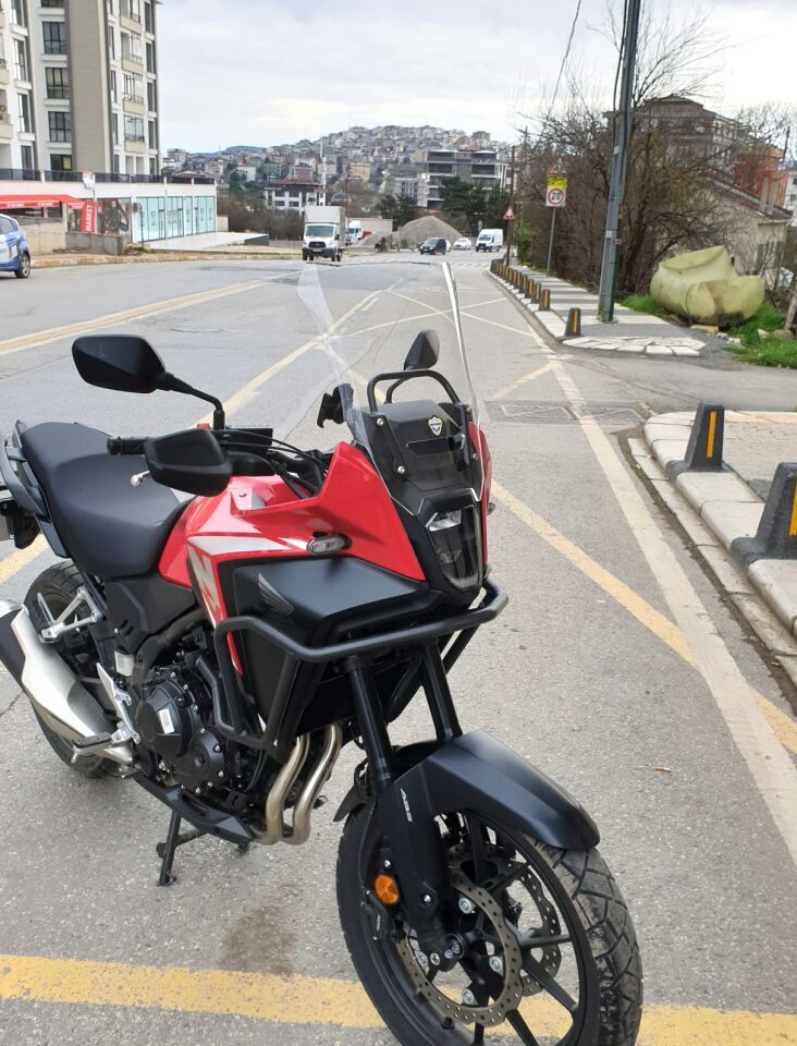 MOTOCAM Honda NX 500 Ön Cam 2025-2026 Model 44cm Şeffaf Renkli 4mm UZUN