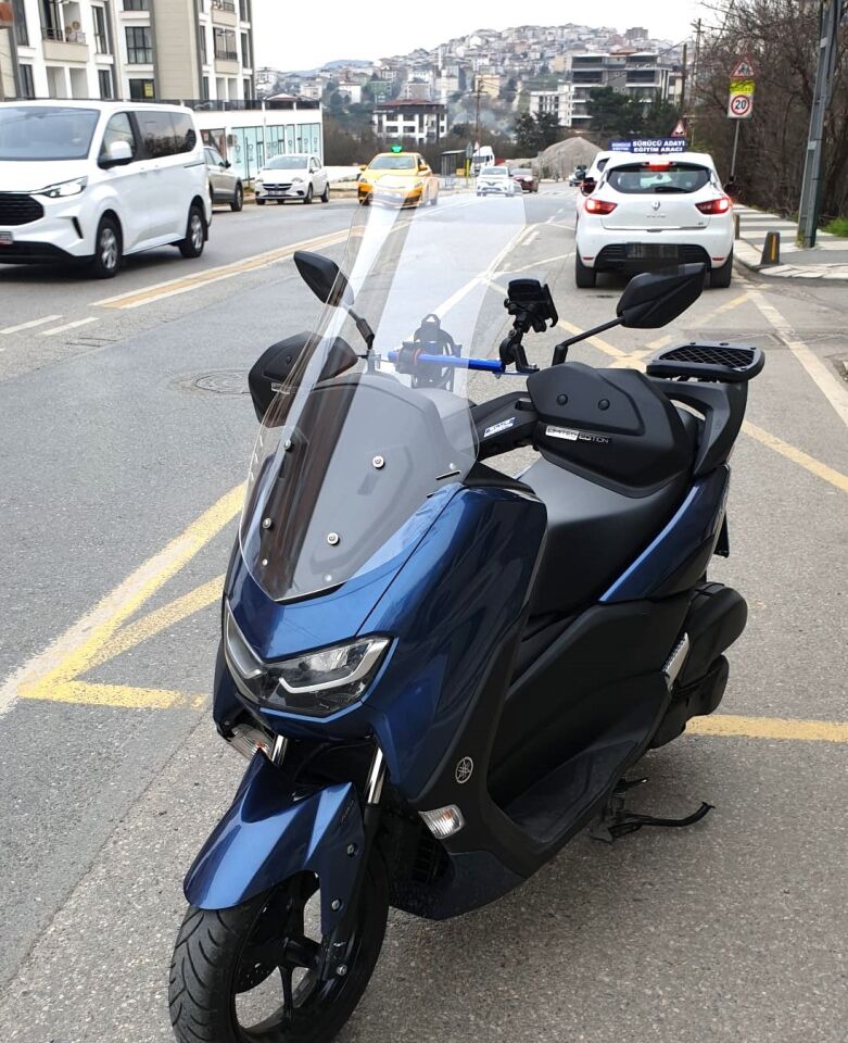 MOTOCAM Yamaha Nmax Ön Cam 2021-2024 Model 72cm Şeffaf Renkli 4mm UZUN