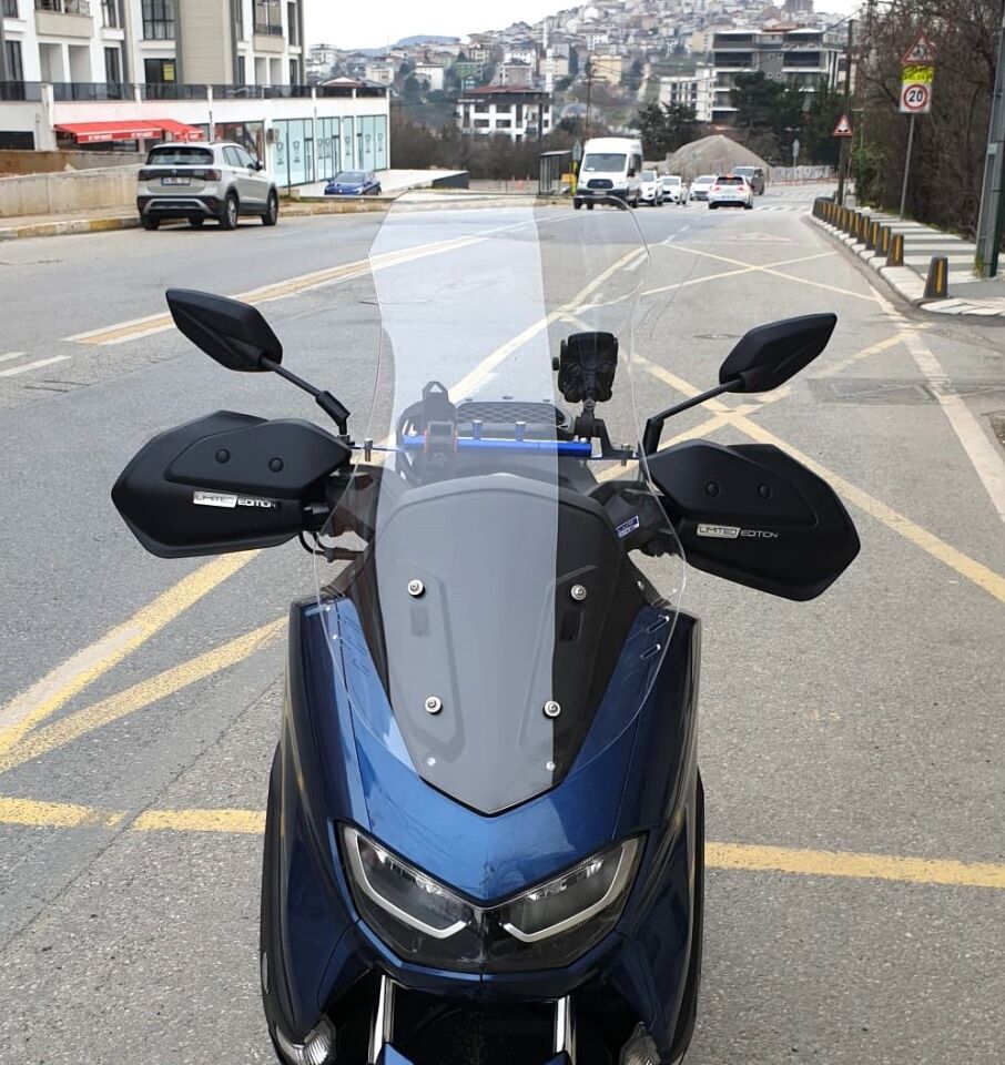 MOTOCAM Yamaha Nmax Ön Cam 2021-2024 Model 72cm Şeffaf Renkli 4mm UZUN