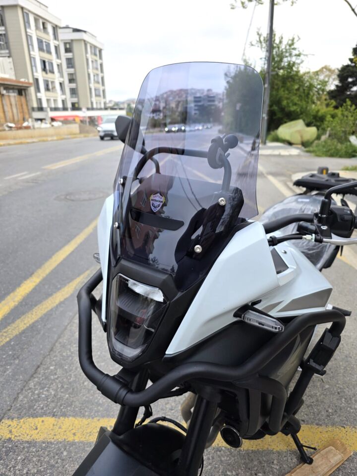 MOTOCAM Honda NX 500 Ön Cam 2025-2026 Model 34cm Füme Renkli 4mm Orijinal Boylu