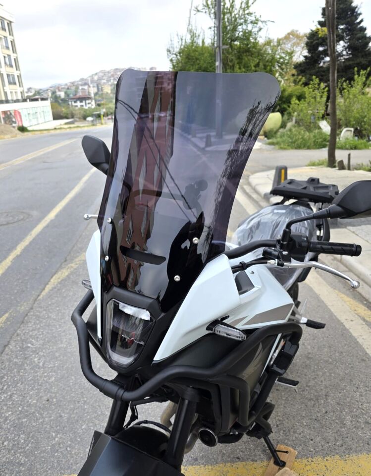 MOTOCAM Honda NX 500 Ön Cam 2025-2026 Model 48cm Siyah Renkli 4mm UZUN