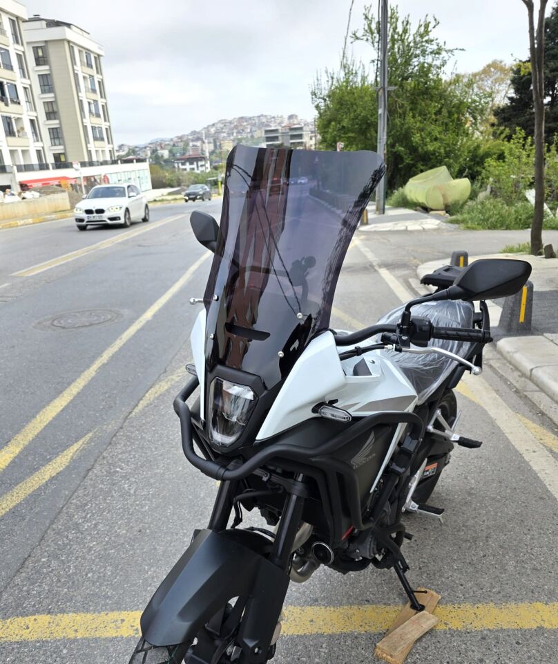 MOTOCAM Honda NX 500 Ön Cam 2025-2026 Model 48cm Siyah Renkli 4mm UZUN