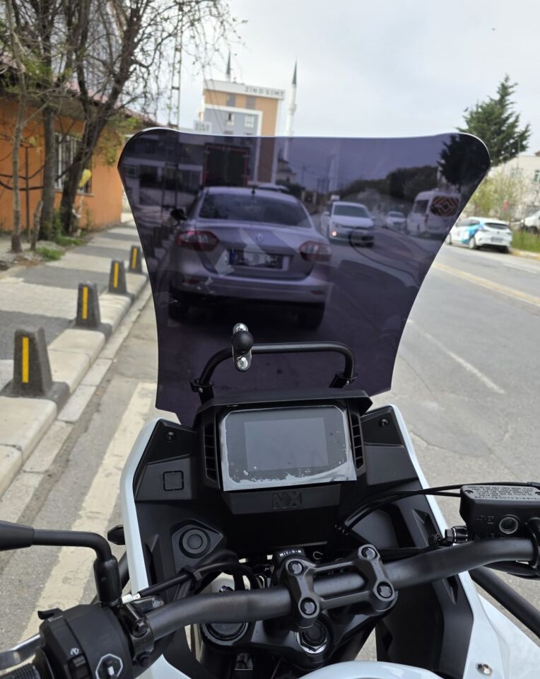 MOTOCAM Honda NX 500 Ön Cam 2025-2026 Model 48cm Siyah Renkli 4mm UZUN