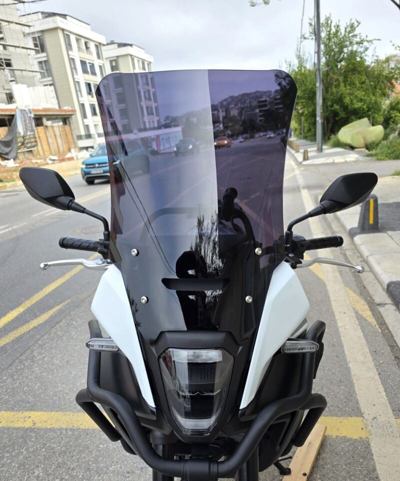 MOTOCAM Honda NX 500 Ön Cam 2025-2026 Model 48cm Siyah Renkli 4mm UZUN