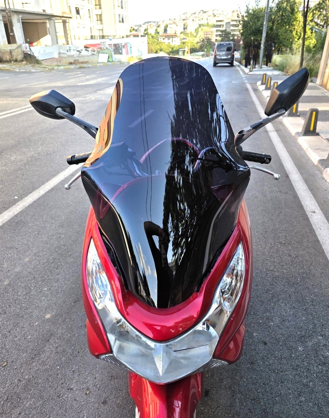 MOTOCAM Honda PCX Ön Cam 2011-2013 Model 59cm Siyah Renkli ORTA BOYLU