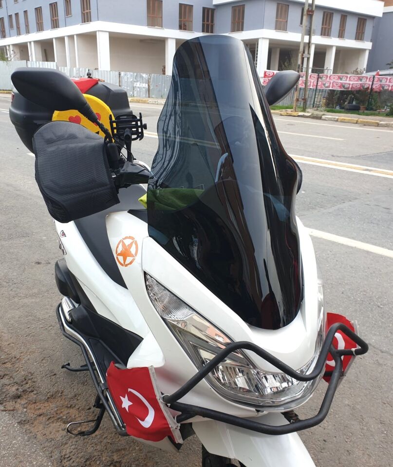 MOTOCAM Honda PCX Ön Cam 2014-2017 Model 65cm Siyah Renkli 4mm ORTA BOYLU