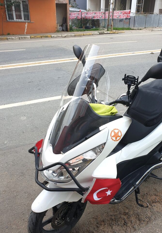 MOTOCAM Honda PCX Ön Cam 2014-2017 Model 65cm Şeffaf Renkli 4mm ORTA BOYLU